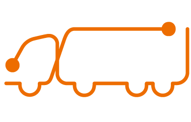 Orange warehouse icon